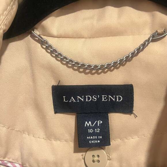 Lands' End Classic Removable Lining Trench Coat Women Size Med Tan - Picture 3 of 11